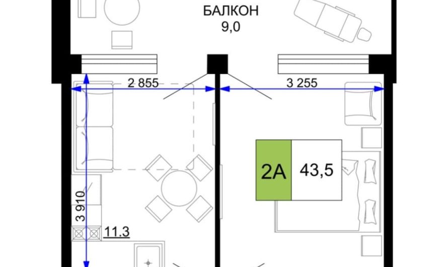 Продаю 2-комнатные апартаменты от застройщика, 43.5 м², Анапа, проезд Сосновый, Литер                                                     1