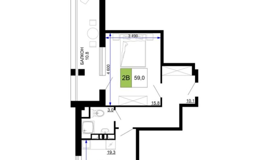 Продажа 2-комнатных апартаментов от застройщика, 59 м², Анапа, проезд Сосновый, Литер                                                     2