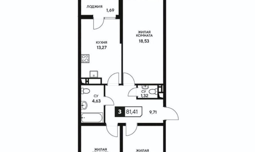 Продажа 3-комнатной квартиры от застройщика, 81.41 м², Анапа, Крестьянская улица,                                                     48