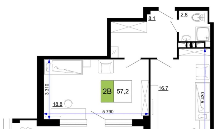 Продаются 2-комнатные апартаменты от застройщика, 57.2 м², Анапа, проезд Сосновый, Литер                                                     1