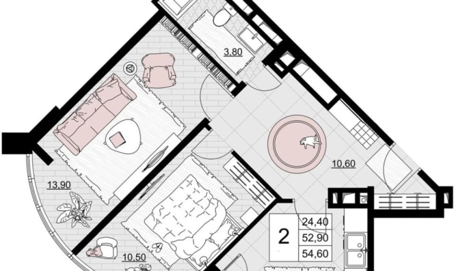 Продажа 2-комнатной квартиры от застройщика, 54.6 м², Анапа, проезд Межсанаторный,                                                     20К