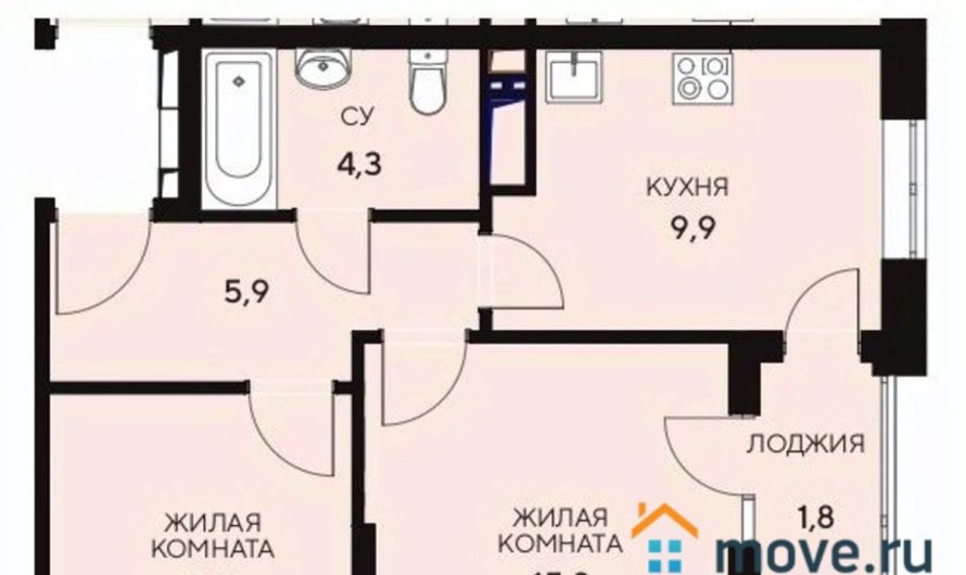 Продается 2-комнатная квартира от застройщика, 49.8 м², Анапа, Анапское шоссе,                                                     18к2