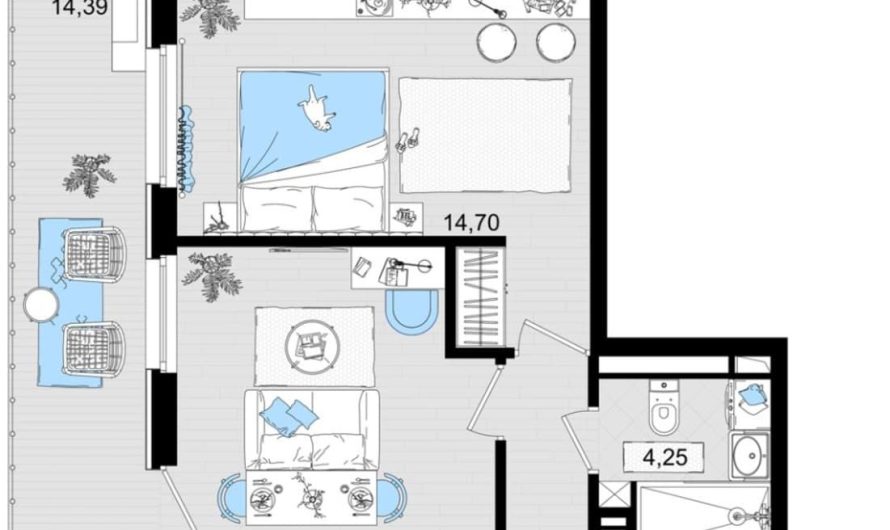 Продаем 1-комнатные апартаменты от застройщика, 63.17 м², Анапа, шоссе Симферопольское, Корпус                                                     2